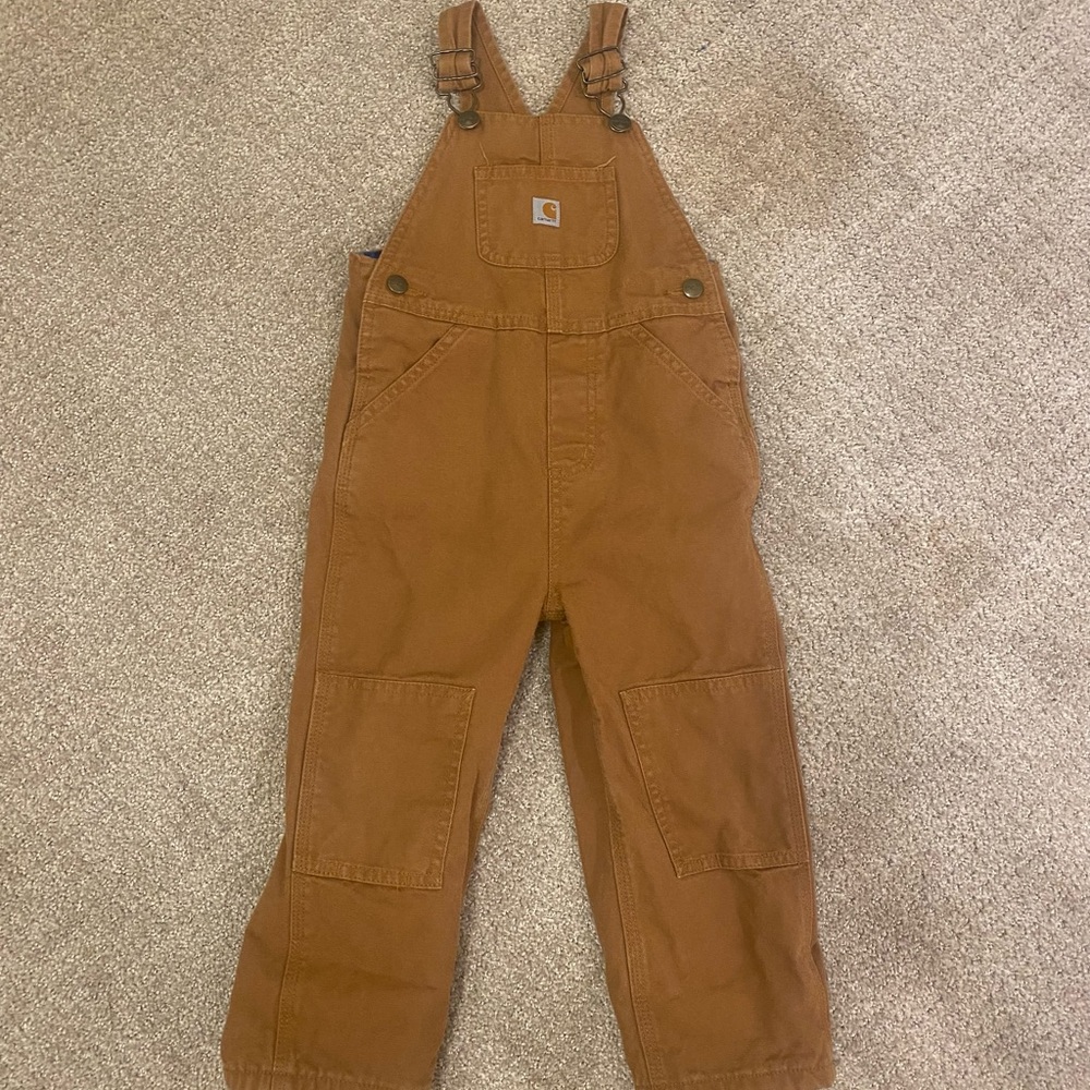 Carhartt boys size 3T Flannel Line Overalls